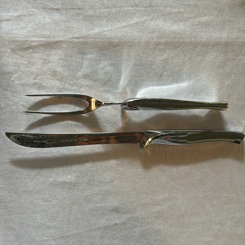 Heavy silver carving set KNIFE & FORK